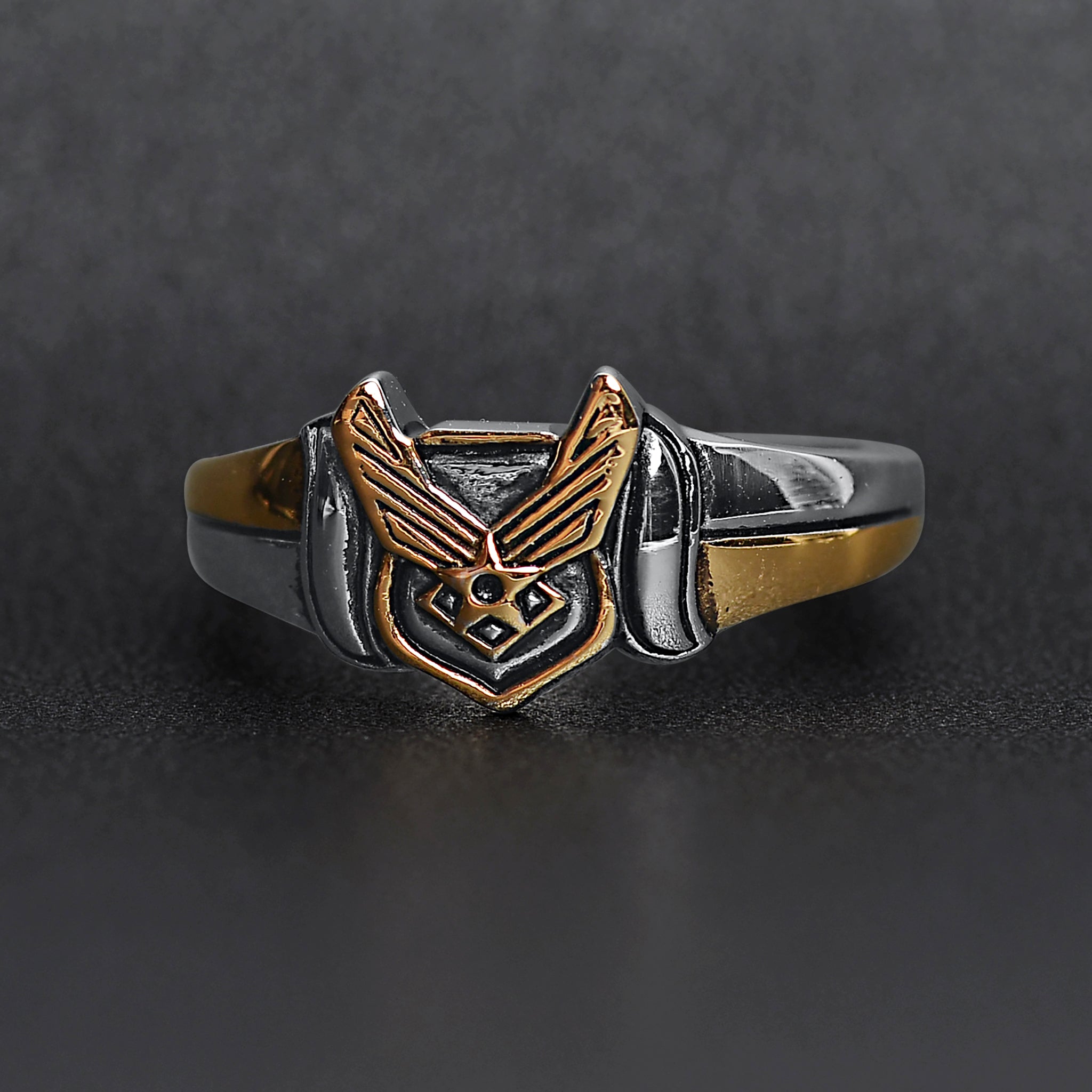 Mens Real Solid 925 Sterling Silver US Air Force Military Army Ring Size  7-13